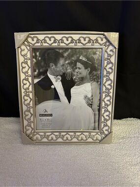 Malden Silver Heart Filigree 8x10 Picture Frame